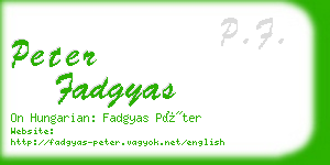 peter fadgyas business card
